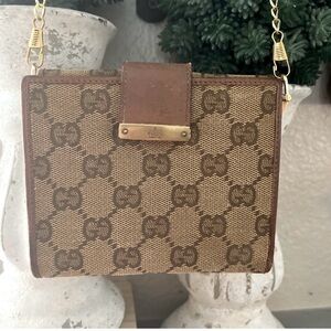 Gucci Tan and Brown Crossbody Wallet